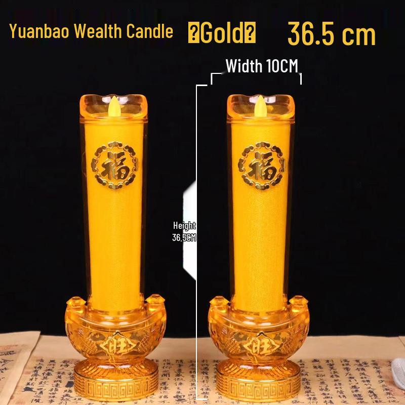 LED Electric Candle Light - Battery & Plug-in, Ideal for Home, Buddha Offering, or God of Wealth Lighting.
