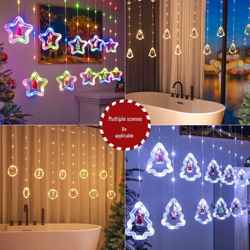 Christmas LED Star Ring Curtain Lights