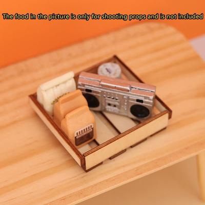 1:12 Dollhouse Miniature Bread Basket Storage Box Shelf Rack Model Home Furniture Decor Toy