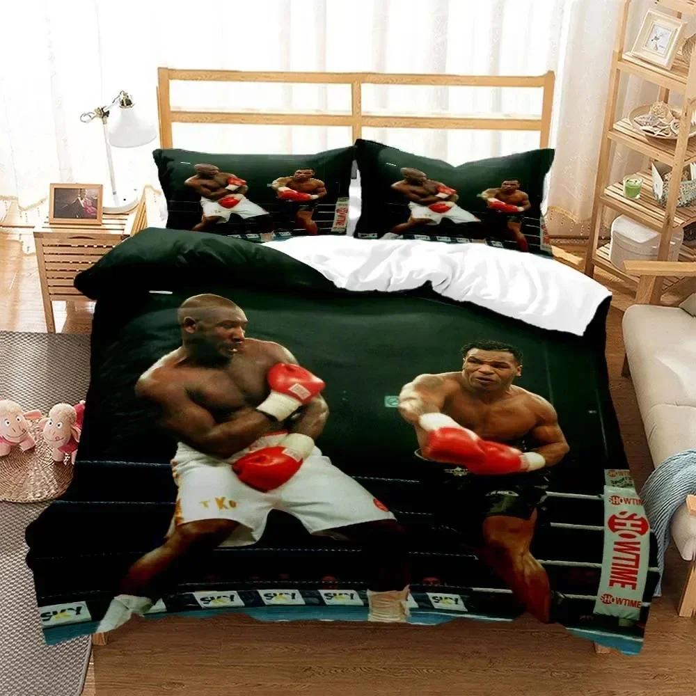 Boxing Champion Mike Tyson 3D Cartoon Printed Bedding Queen Bedding Set Customized King Size Bedding Set Soft and Comfortable