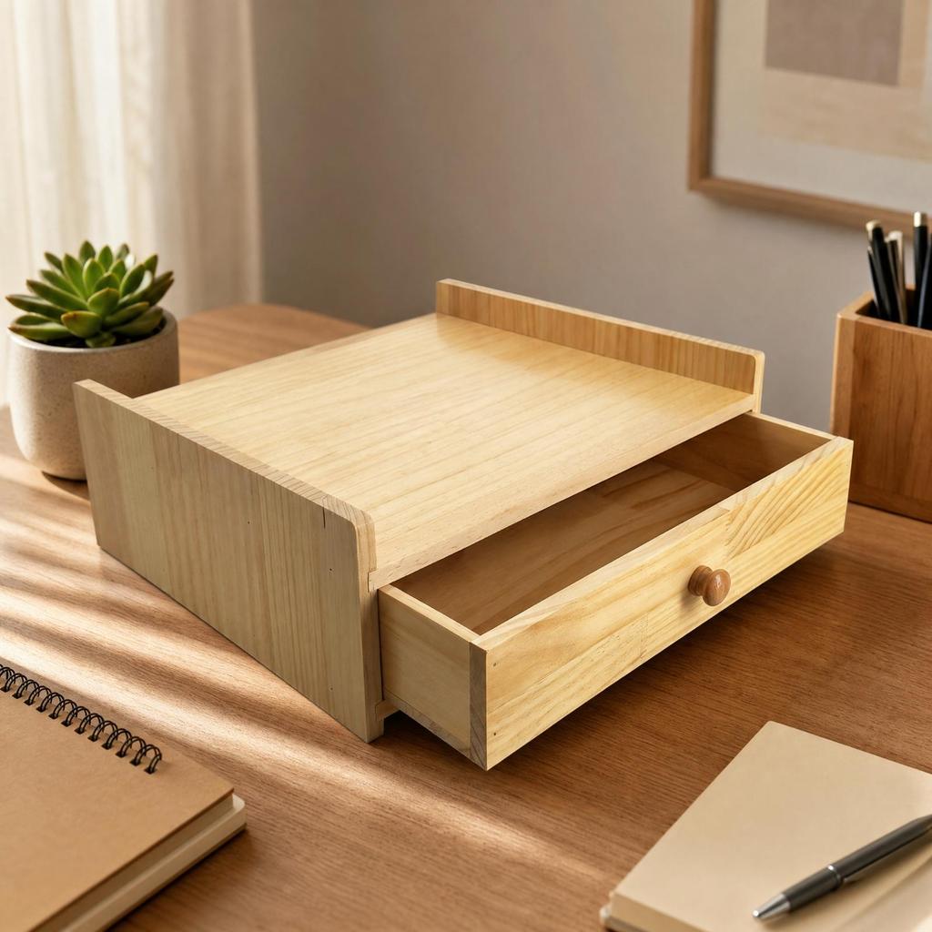 Scale Stand Organizer with Pull-out Drawer Low-Profile Desktop