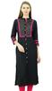 Phagun Womens Rayon Straight Tunic Kurta Open Front Kurti Mandarin Collar Indian