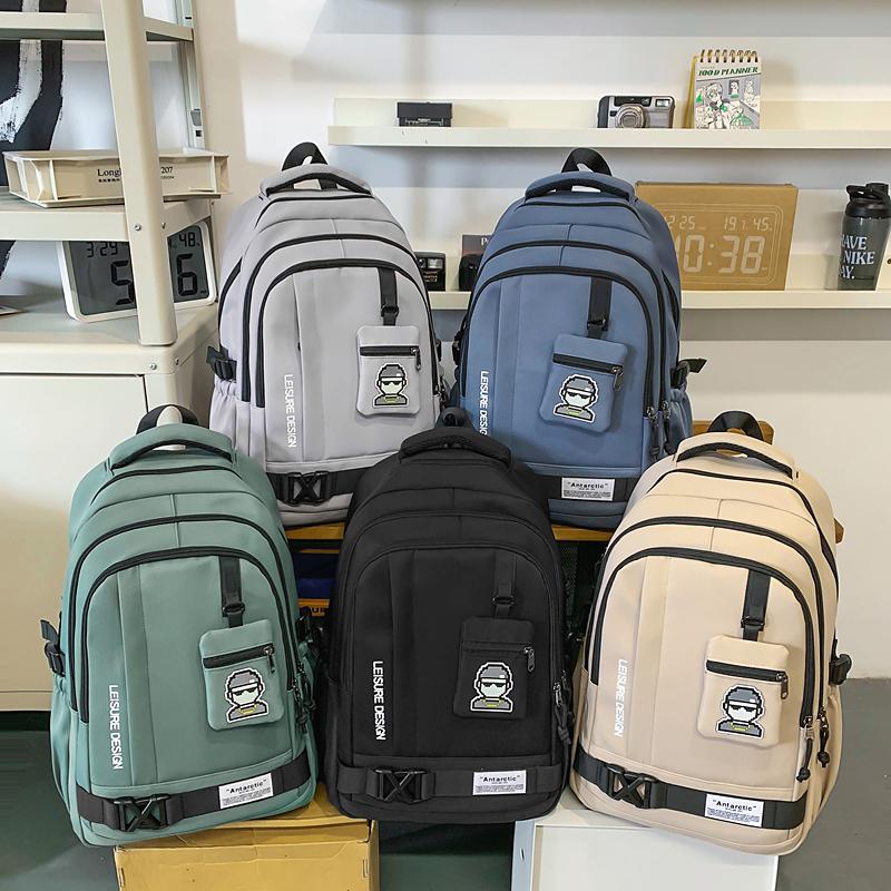Junior High School Student Schoolbag Men's Large Capacity Lightweight and Durable Backpack with Coin Purse