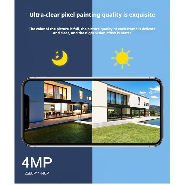 2.5K 4MP WiFi Solar Outdoor Home Human Detection PTZ IP Camera Smart Security Protection CCTV Video Cam