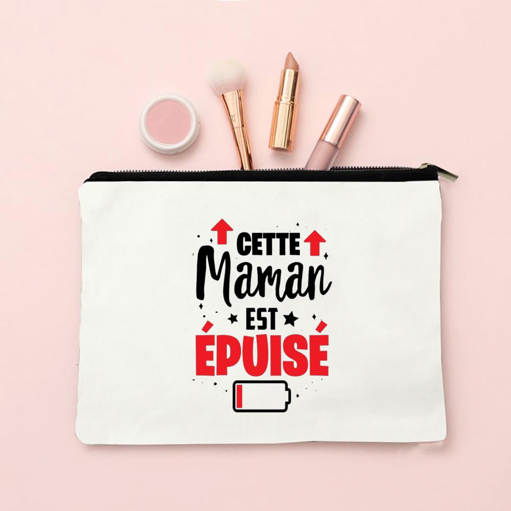 Best Mom French Printed Cosmetic Case Women Makeup Bags Travel Toiletry Organizer Female Wash Storage Pouch Mother's Day Gifts