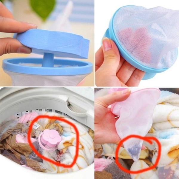 Mesh Filter Bag Hair Ball Removal Tool Washing Machine Hair Ball Suction Hair Remover Stick Bag