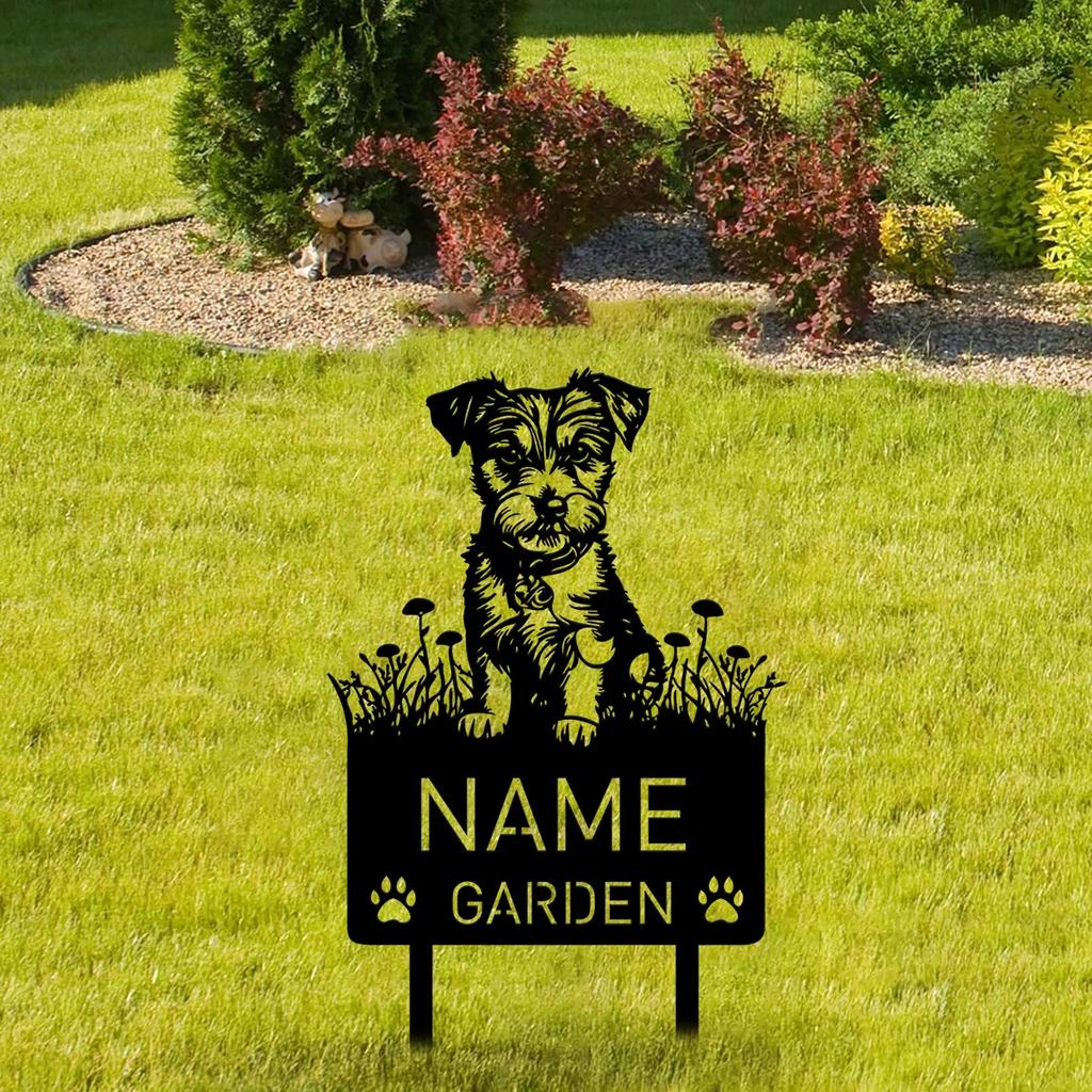 Parson Russell Terrier Personalized Metal Garden Stake Pet Grave Marker Memorial Name Sign