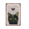 Cute Animal Funny Cat Metal Signs Vintage Metal Sign Painting Plate for Bar Club Pet Shop Decor Retro Poster Wall Decor Painting