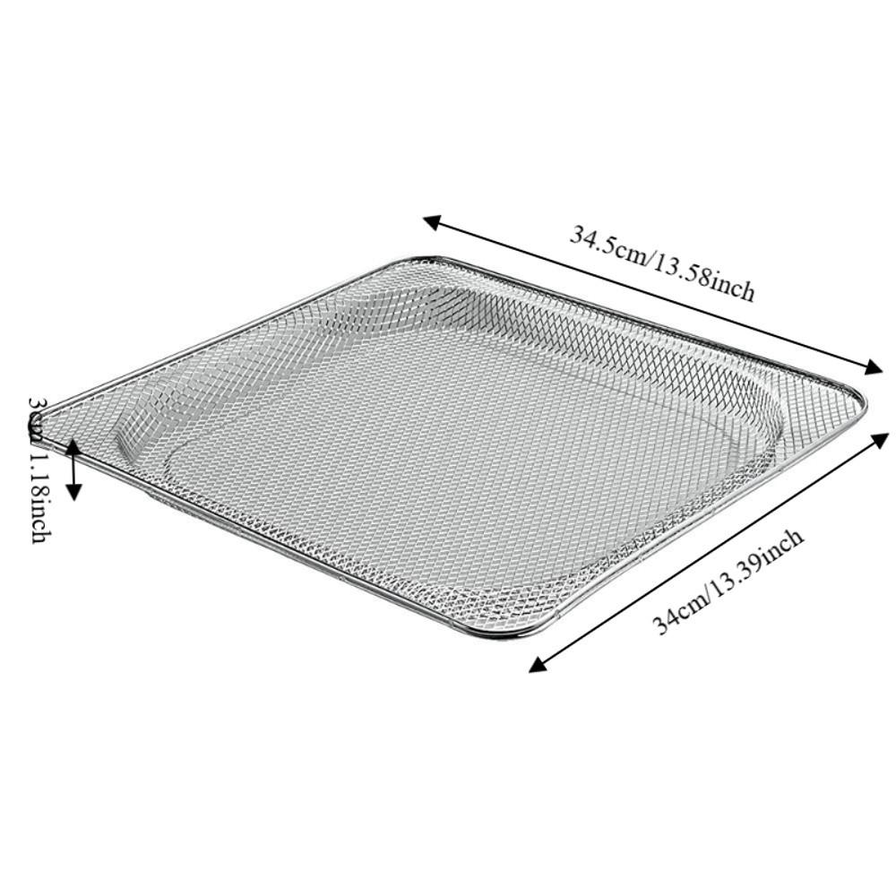 Stainless Steel Air Fryer Grill Tray Square Oven Baking Basket Home