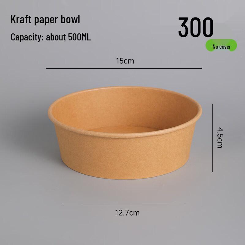 Disposable Kraft Paper Takeout Bowls