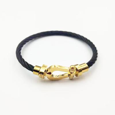Horseshoe Magnet Clasp Stainless Steel Wire Bracelet Couple Bracelet Simple Jewelry