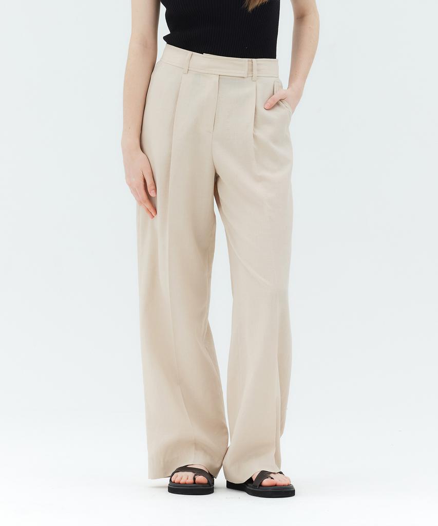 MIND BRIDGE WOMEN [W] Single-Pleat Wide Slacks - 3Color Mypt3203