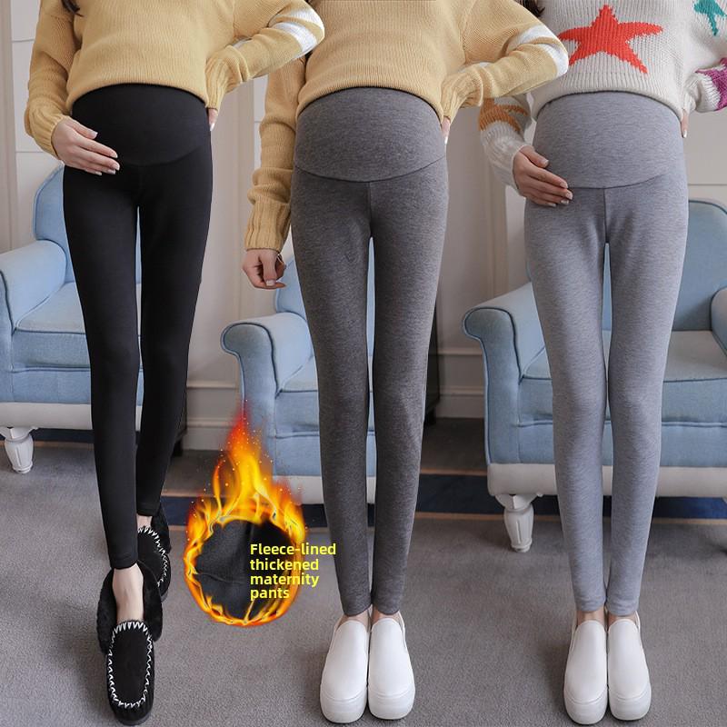 

Spot Maternity Pants: 2024 Thick Velvet Belly Support Trousers for Spring, Autumn, and Winter L [Recommended 100-115 lbs]