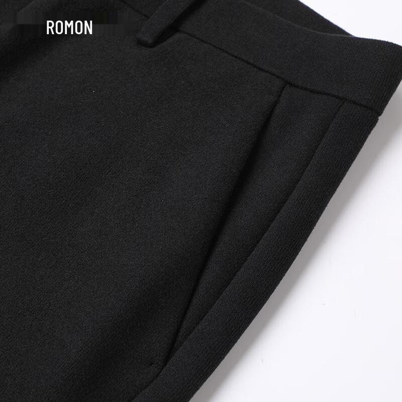 Romon Men's Wool Blend Knitted Straight-Leg Casual Pants