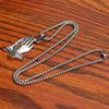 Retro Praying Hands Neckace For Men Hiphop Titanium Steel Chain Trendy Copper Color Palm Clapping Pendant Neck Jewelry Gifts