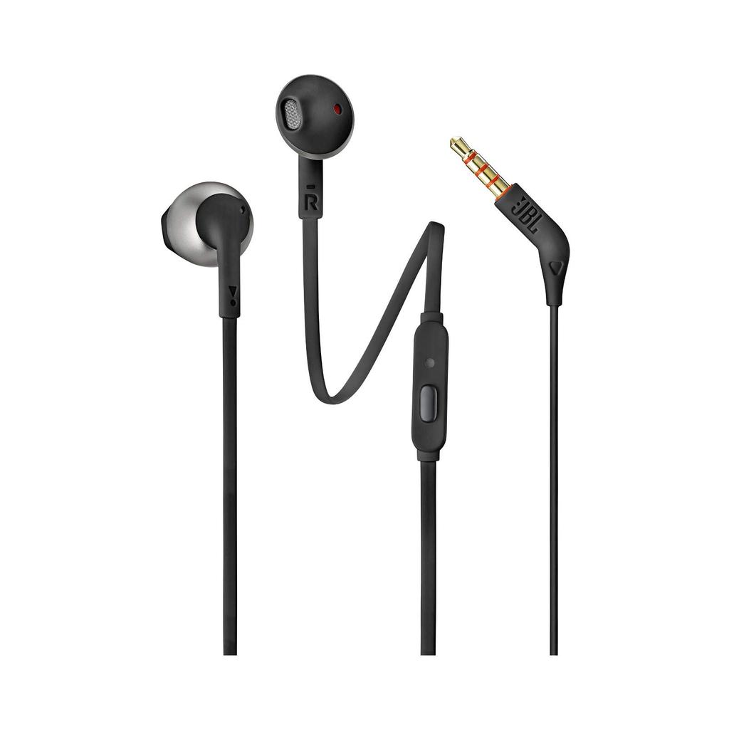 JBL TUNE 205 - Sluchátka do uší s jedno-tlačítkovým ovladačem a mikrofonem - Černá