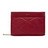 Diamond Stripe Quilted Logo Solid Color Lambskin Leather Wristlet Clutch Medium Women Clutch Red 6302663