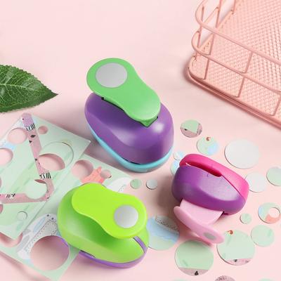Color Random Convenient Handmade DIY Round Hole Punch Paper Shaper Cutter Embossing Cards Making