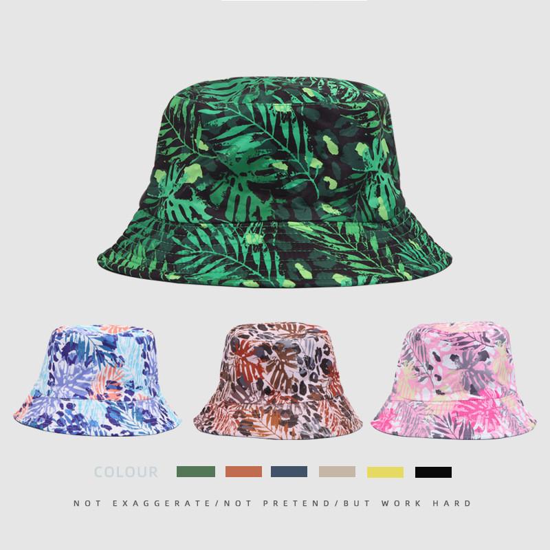 Xw2094-3 Green Plant Pattern Sun Protection Fishing Hat For Ladies