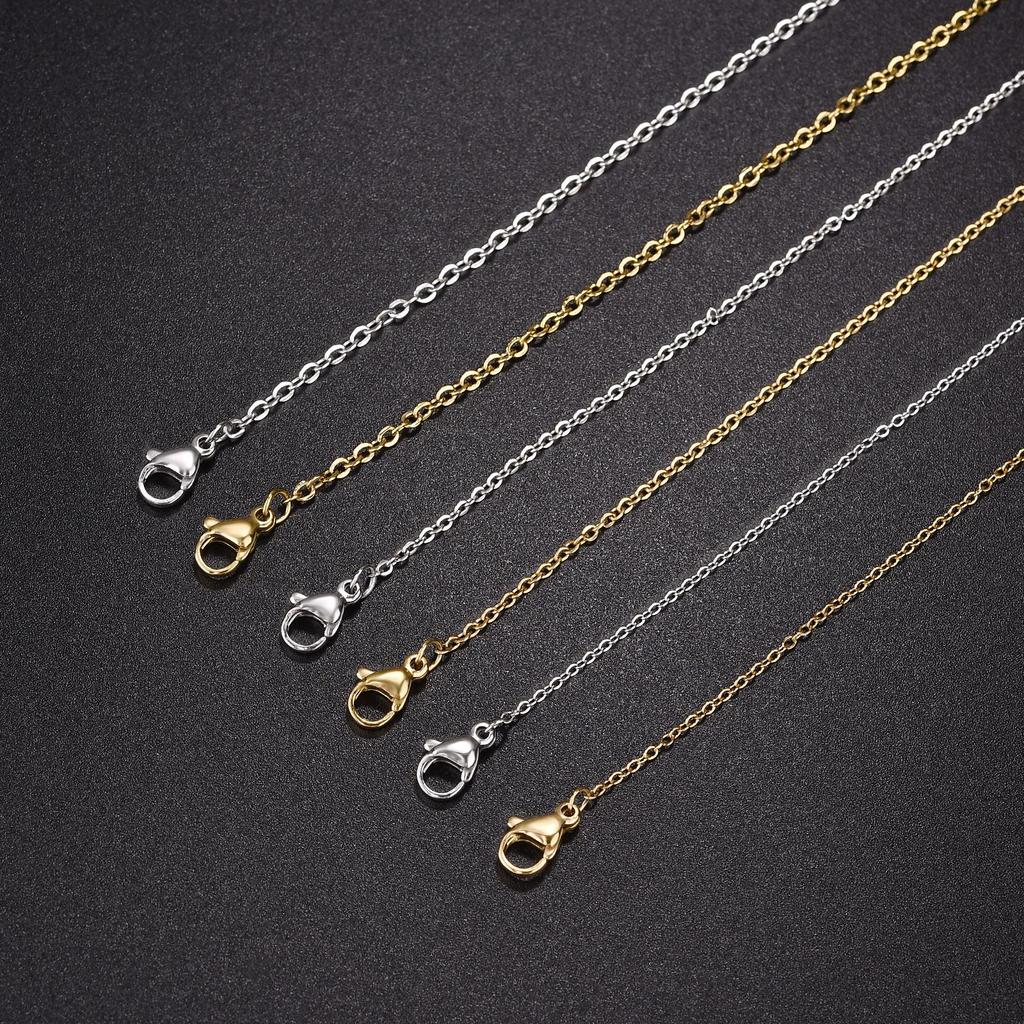 10pcs/Set Stainless Steel O Chain For Men Women,Gold/Silver Color Luxury Noble Necklace, Fashion Jewelry Gifts