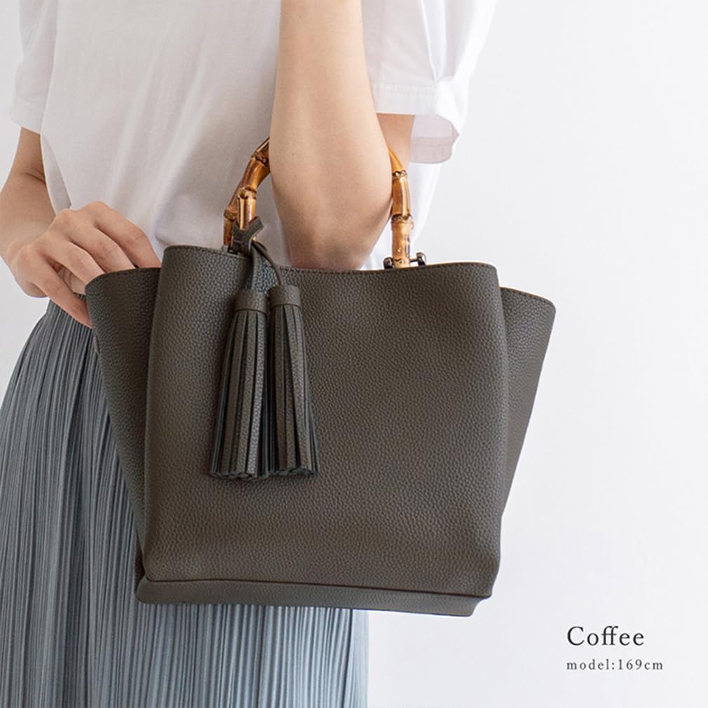 VITAFELICE Bamboo Handle Mini Bag Women's 2-Way Inb-90032p (Coffee)