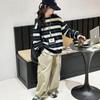 Modisches gestreiftes zweiteiliges Sweatshirt-Set für Mädchen für Frühling/Herbst 2025 - Trendige Kinderbekleidung