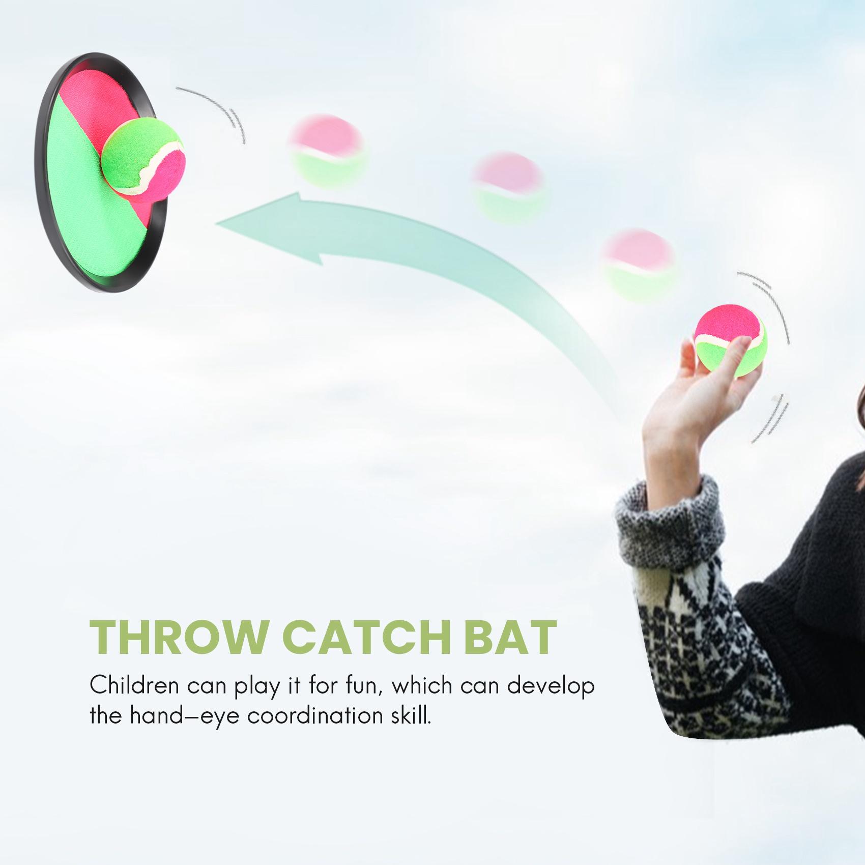 ABUO-Toss And Catch Game Set Paddle Catch Ball Game Outdoor Sports Catch Ball Game Set For Kids Playing NONE