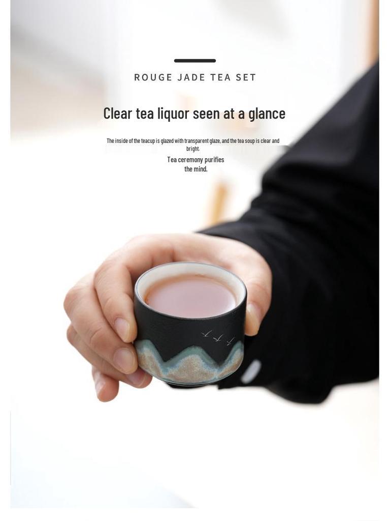 Ceramic Mastery Hand-Painted Retro Teacup - Chinese Style Gift with Custom Logo Packaging