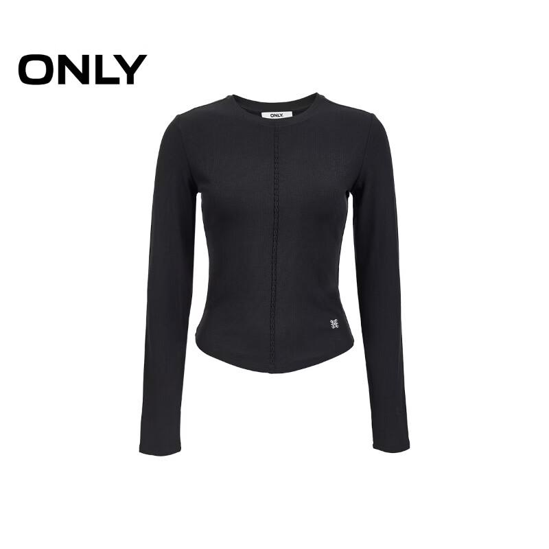 ONLY Women's 3D Knotted Stitching Slim Fit Long Sleeve T-Shirt