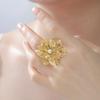 Cazador Big Flower Women's Ring Gold Color Open Rings Stainless Steel Adjustable Jewelry Waterproof Party Wedding Gifts Trendy