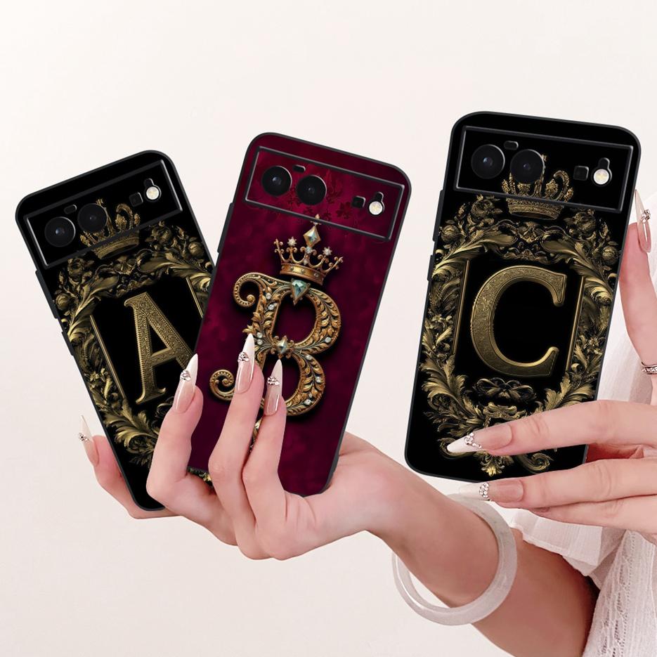 For Google Pixel 6A Case Pixel6 Pro Stylish Crown Letters Cover Soft TPU Phone Case For Google Pixel 6 Pro Pixel6A Fundas Bumper