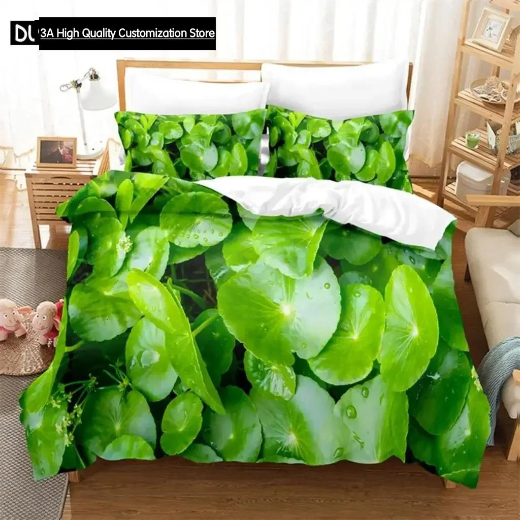 Comforter Green Leaves Queen Bedding Set Kids Bedding Digital Printing King Size