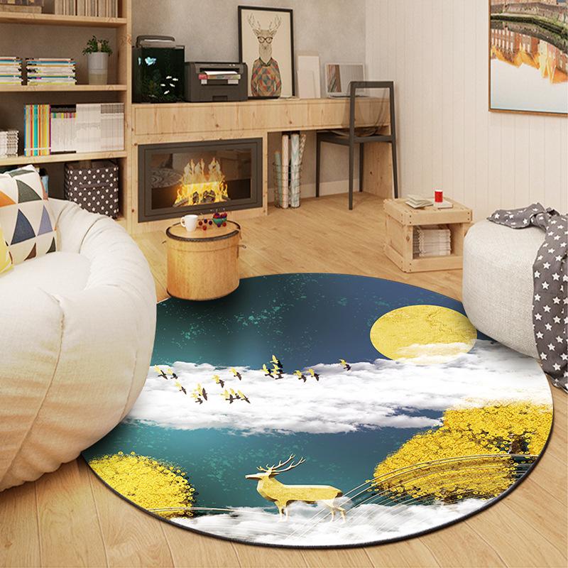 Round Carpet Simple Geometry Living Room Coffee Table Carpet Bedroom Bedside Computer Rocking Chair Mat