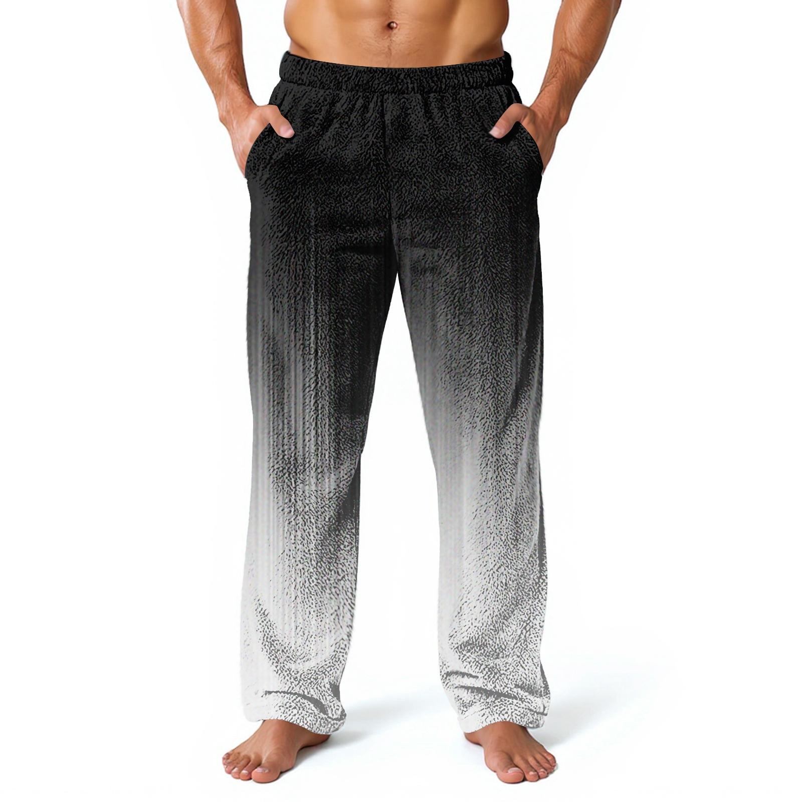 

Мужские домашние брюки с принтом по всей поверхности, пижамные брюки для сна, длинные брюки, пижамные брюки XXXL чёрный