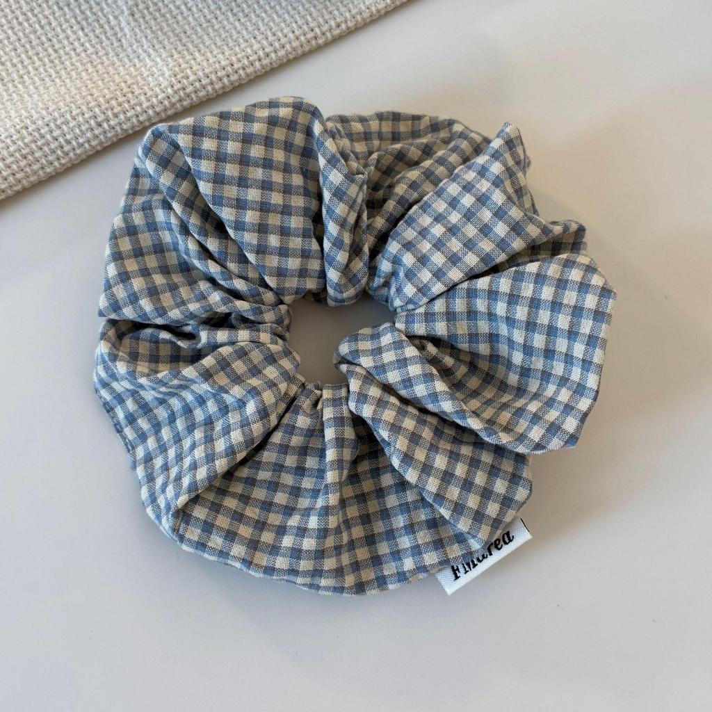 Korean Plaid Slim Waist Large Intestine Hair Tie for Women & Girls - High-End Feel Hair Accessory