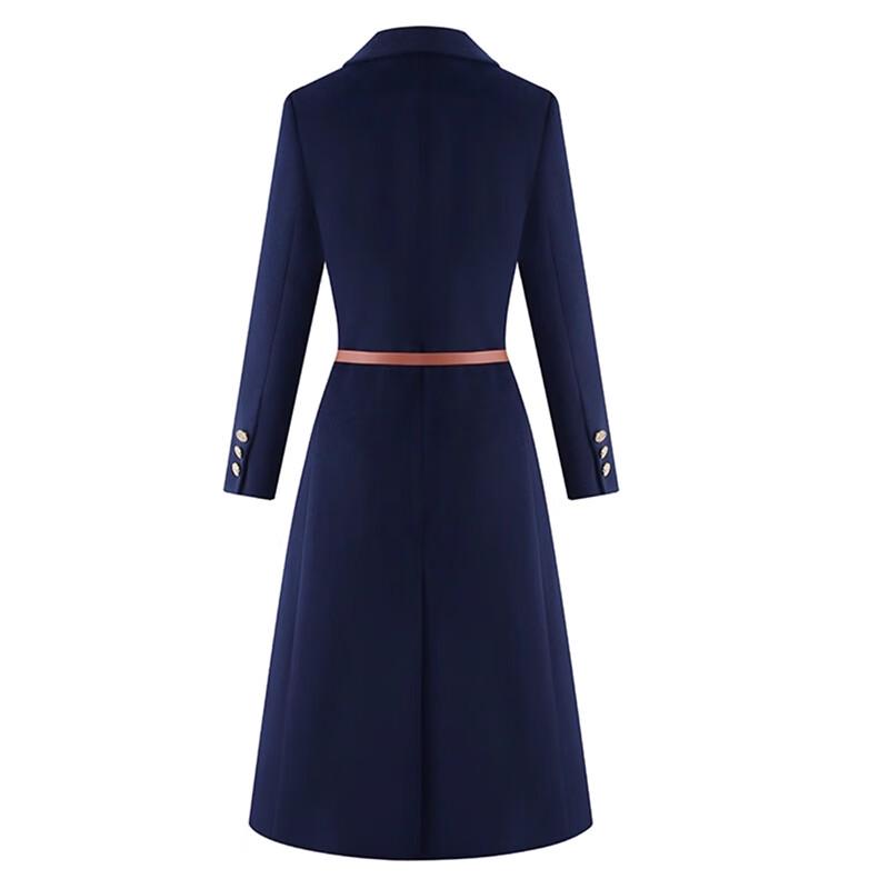 Tieluoman Women's Professional Double-Breasted Padded Wool Blend Coat