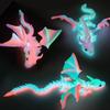 3D Printed Dragon with Wings, 3D Printed Animals Toys, Fidget Dragon Toys, Dragon Glow In The Dark Flexible Articulated Winged Crystal Dragon Model