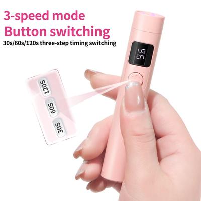 Handheld UV Light for Gel Nails Rechargeable with LCD Fast Curing Display for Rhinestone Glue Decoration DIY At Home
