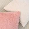 Solid-Color Rabbit Fur Jacquard Bow Pillowcase Cojines Lovely Plush Living Room Sofa Decoration Pillow Cushion Covers 45x45cm