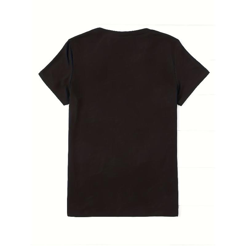 European Sizes Women'S 'God Is Good' Inspirational Letter Print T-Shirt | Round Neck, Short Sleeve, Black Machine Washable