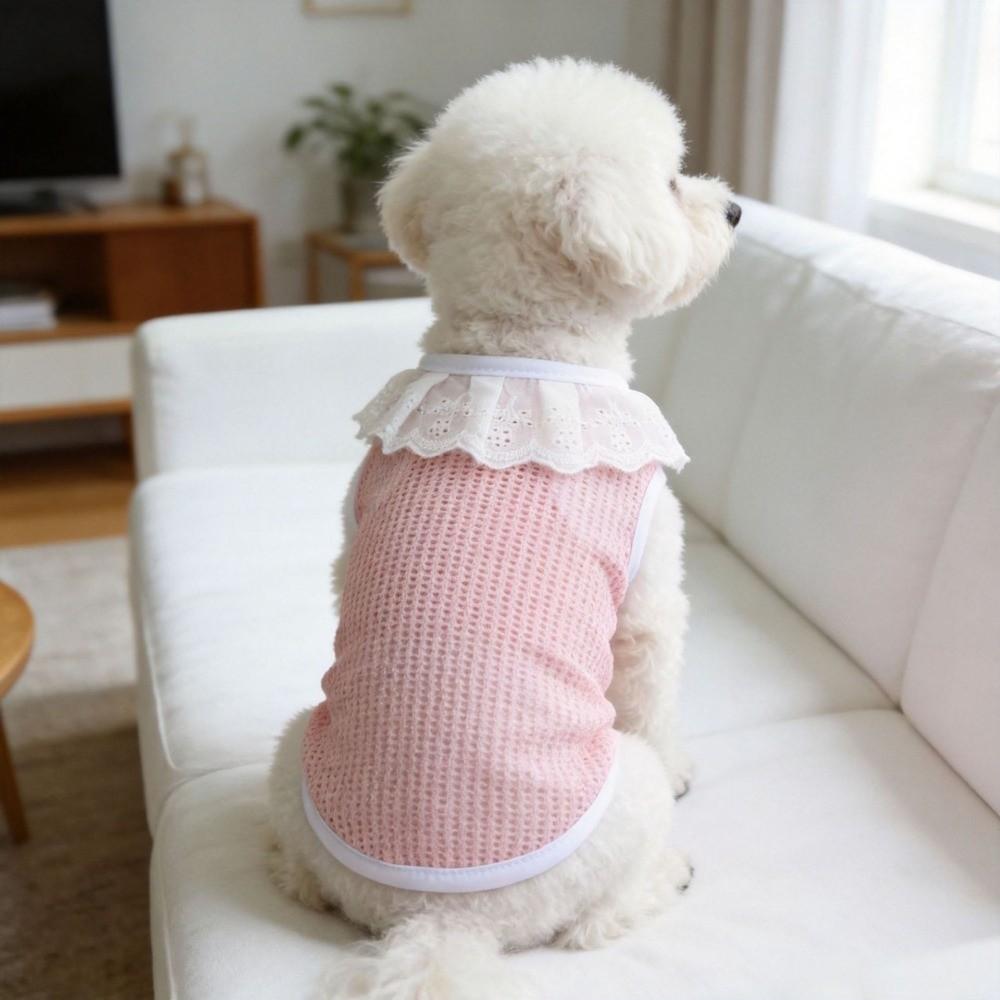 Thin Breathable Mesh Dog Vest Lightweight Dog Sunscreen Vest Cooling Pet Vest Casual Outfit S розовый