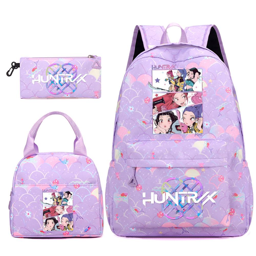 3ks/sada Roztomilý Kpop Potištěný Batoh Kabelka Penál pro Náctileté Studenty Dívku Chlapce Školní taška Dětská Knižní taška Velká Kapacita Cestovní taška Dárek Mochila