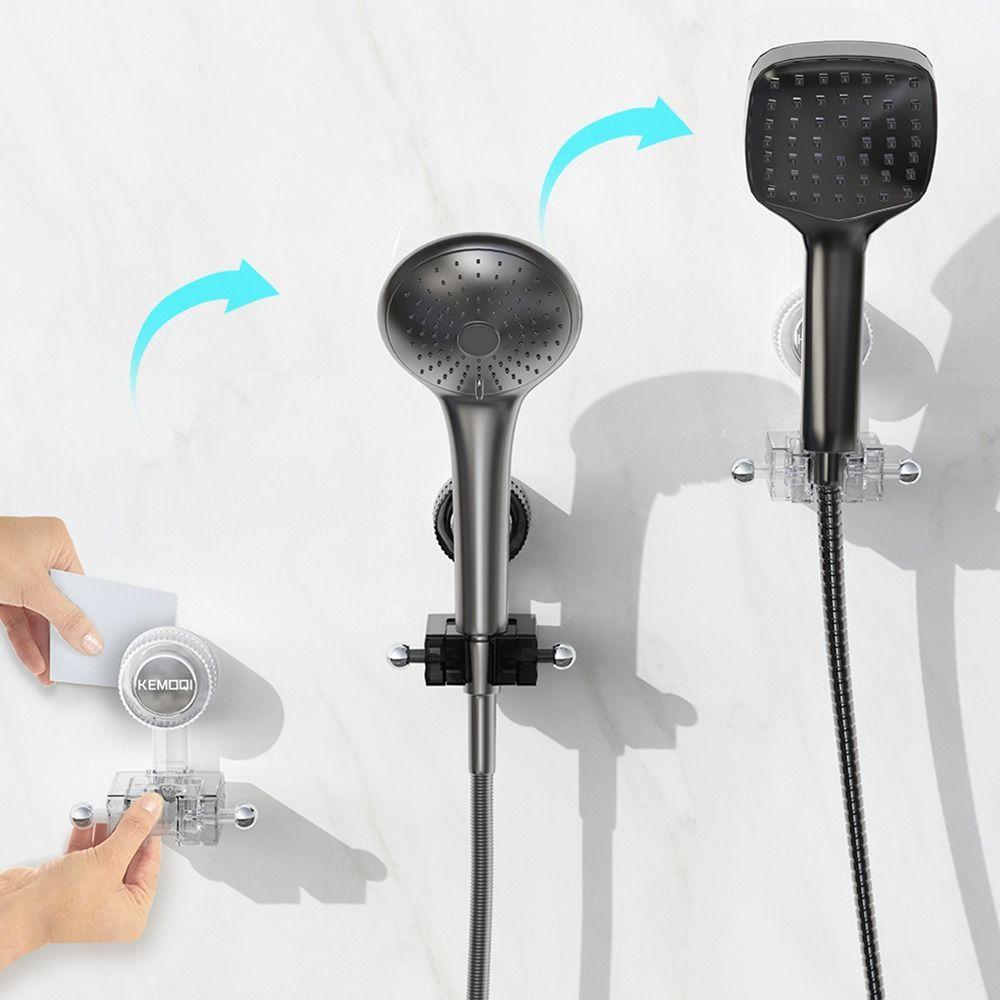 Adjustable Suction Cup Shower Head Holder No Drilling Shower Head Support Stand  Bathroom