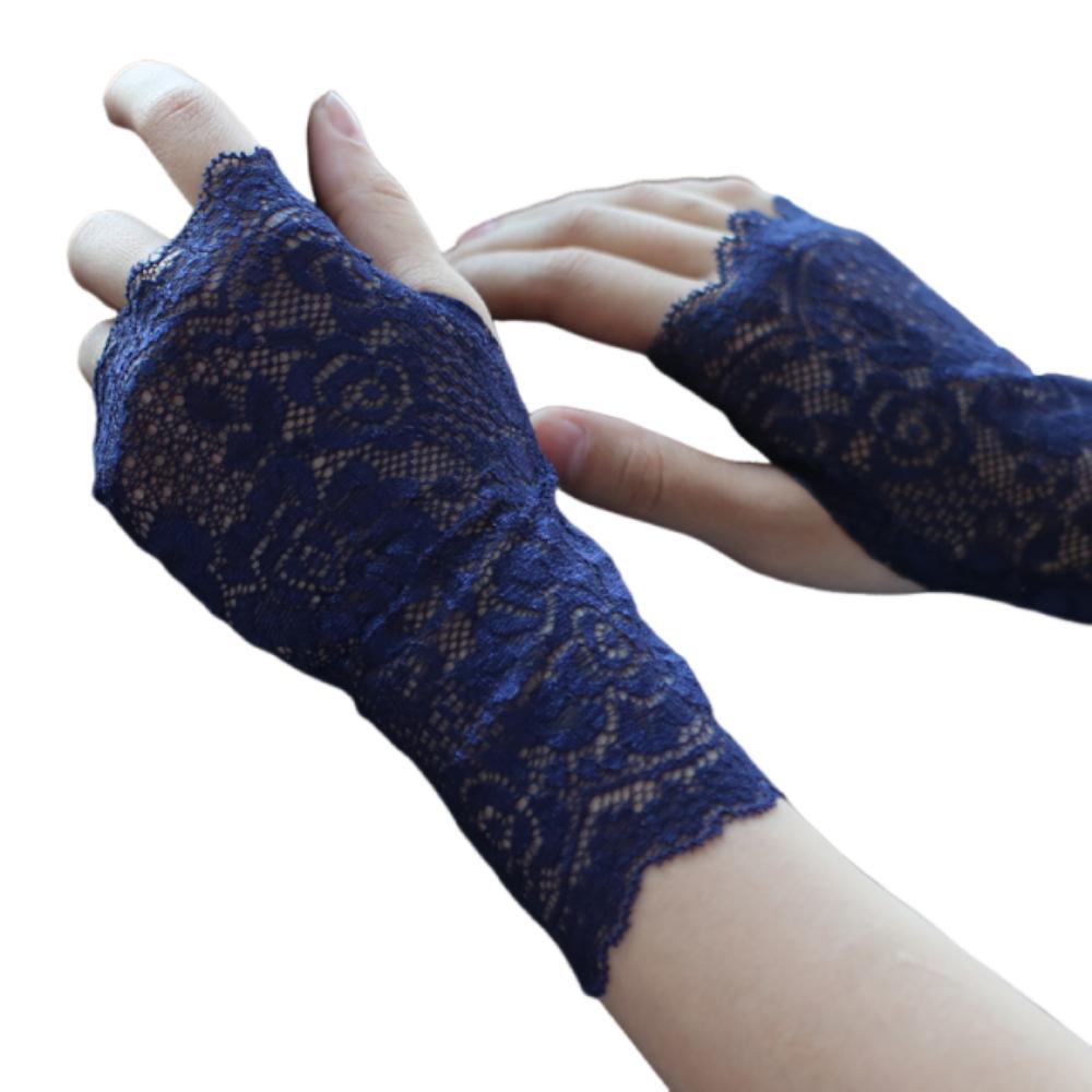 Costume Thin Lace Half Finger Gloves Breathable Fashion Women Sunscreen Gloves UV Protection Gothic Driving Gloves Cosplay
