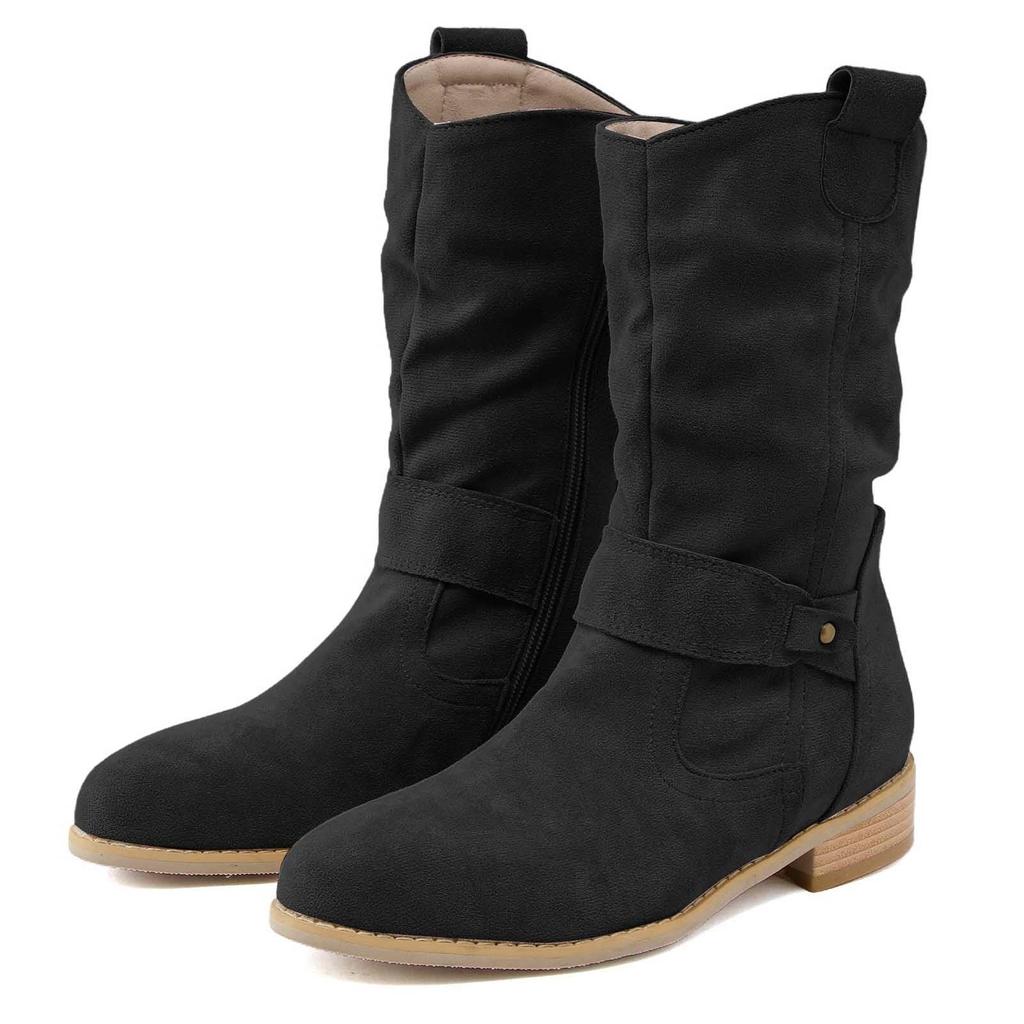 Boots Women's Costume Elegant Suede Half Boots Pointed  On Shoes Boots Heel Boots Half Height Western Boots Women's Boots