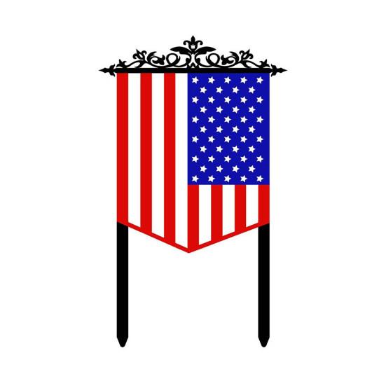 Fourth of July Garden Stake Stars And Stripes Eagle Yard Art Stake American Patriotic Stake for Backyard Lawn Decoration