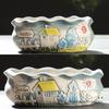 Cartoon Coarse Pottery Large Ceramic Succulent Planter with Picture Book Style