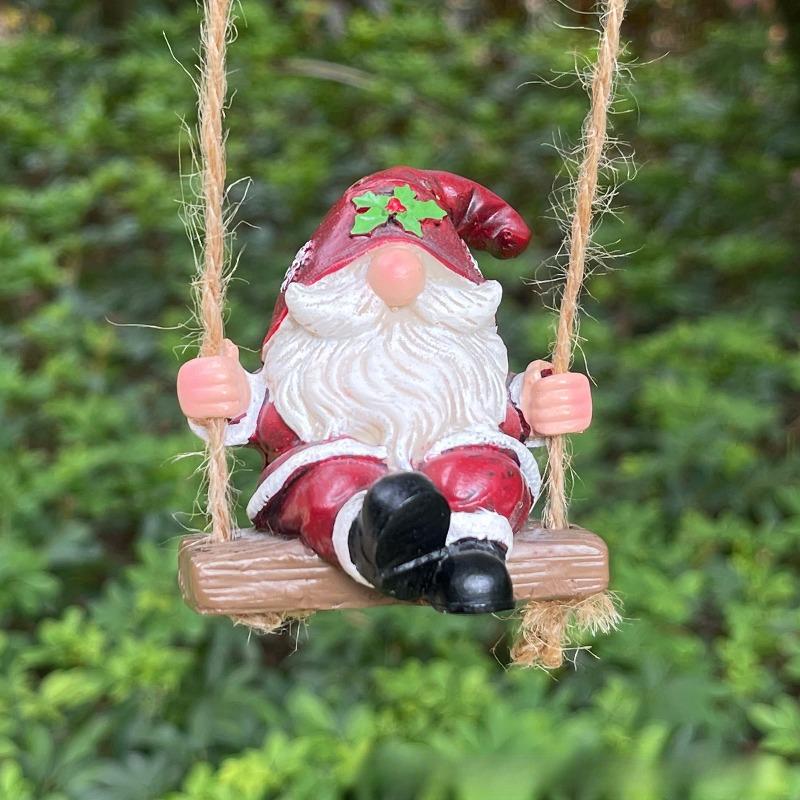Christmas Goblin Dwarf Swing Pendant Garden Courtyard Outdoor Resin Crafts Cute Creative Ornaments