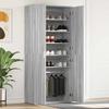 Shoe Cabinet Grey Sonoma 80 x 39 x 178 cm Engineered Wood