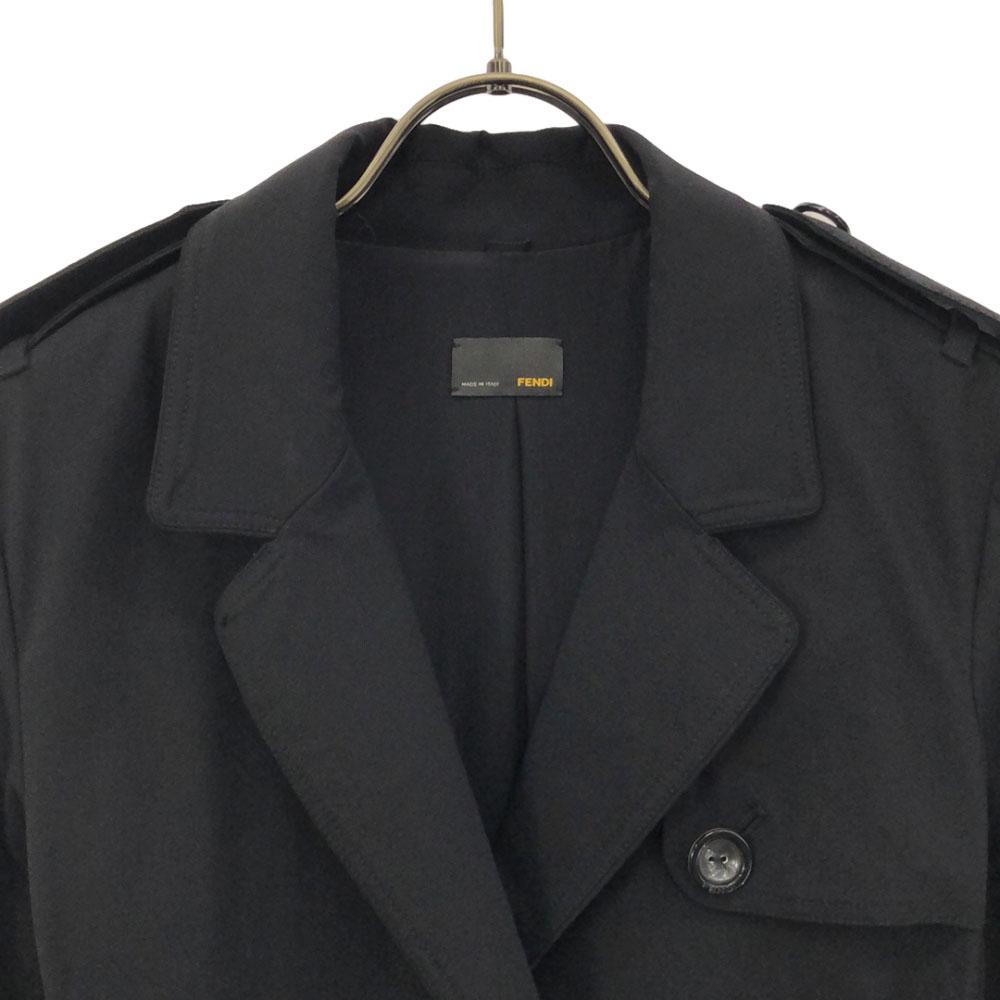 Fendi Trench Coat 38 Black Women Used